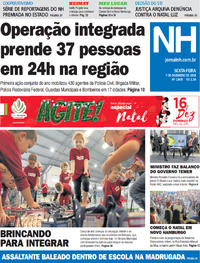 Capa do jornal Jornal NH 07/12/2018