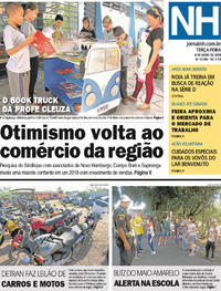 Capa do jornal Jornal NH 08/05/2018