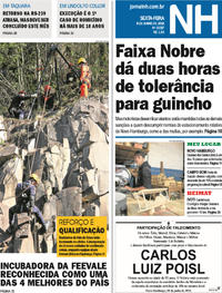 Capa do jornal Jornal NH 08/06/2018