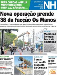 Capa do jornal Jornal NH 08/12/2018