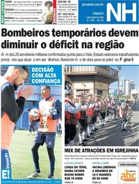 Capa do jornal Jornal NH 09/06/2018