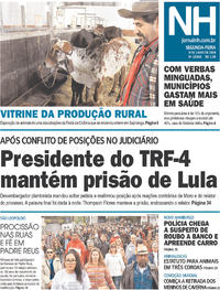 Capa do jornal Jornal NH 09/07/2018