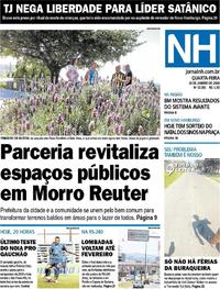 Capa do jornal Jornal NH 10/01/2018