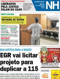 Capa do jornal Jornal NH 10/02/2018