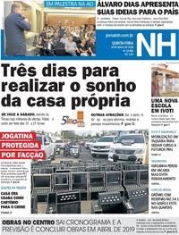 Capa do jornal Jornal NH 10/05/2018