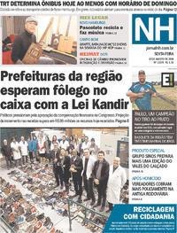 Capa do jornal Jornal NH 10/08/2018