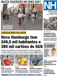 Capa do jornal Jornal NH 11/06/2018