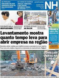 Capa do jornal Jornal NH 11/07/2018
