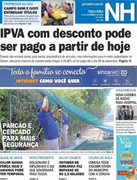 Capa do jornal Jornal NH 11/12/2018