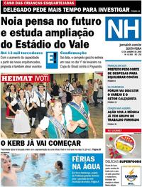 Capa do jornal Jornal NH 12/01/2018