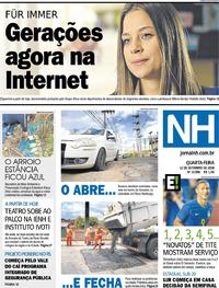 Capa do jornal Jornal NH 12/09/2018