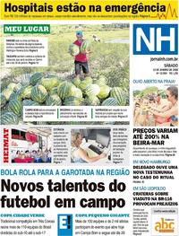 Capa do jornal Jornal NH 13/01/2018
