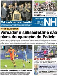 Capa do jornal Jornal NH 13/12/2018