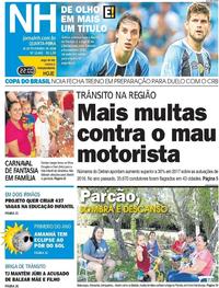 Capa do jornal Jornal NH 14/02/2018