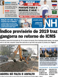 Capa do jornal Jornal NH 14/06/2018