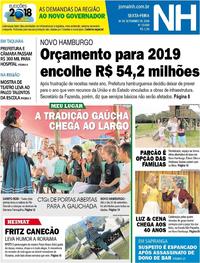 Capa do jornal Jornal NH 14/09/2018