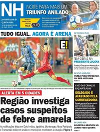 Capa do jornal Jornal NH 15/02/2018