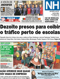 Capa do jornal Jornal NH 15/06/2018