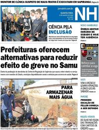 Capa do jornal Jornal NH 15/08/2018