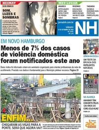 Capa do jornal Jornal NH 15/09/2018