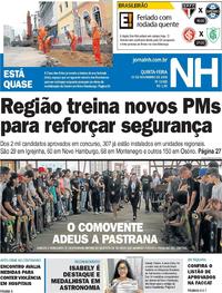 Capa do jornal Jornal NH 15/11/2018