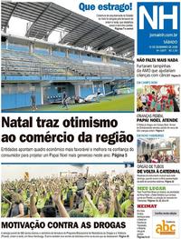 Capa do jornal Jornal NH 15/12/2018