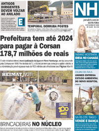 Capa do jornal Jornal NH 16/03/2018