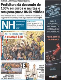 Capa do jornal Jornal NH 16/07/2018
