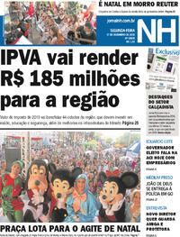 Capa do jornal Jornal NH 17/12/2018