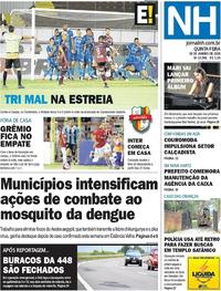 Capa do jornal Jornal NH 18/01/2018