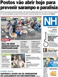 Capa do jornal Jornal NH 18/08/2018