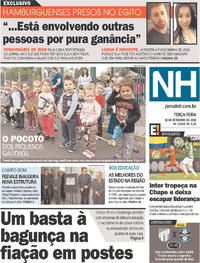 Capa do jornal Jornal NH 18/09/2018