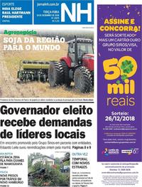 Capa do jornal Jornal NH 18/12/2018