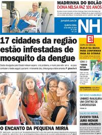 Capa do jornal Jornal NH 19/04/2018