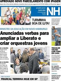 Capa do jornal Jornal NH 19/07/2018