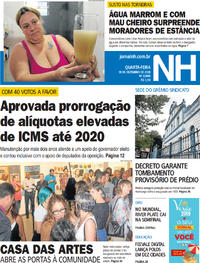 Capa do jornal Jornal NH 19/12/2018