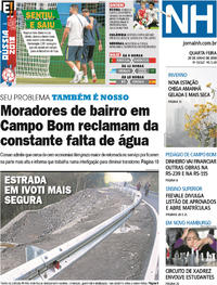 Capa do jornal Jornal NH 20/06/2018