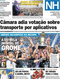 Capa do jornal Jornal NH 22/02/2018