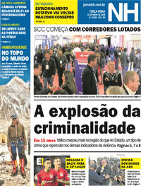 Capa do jornal Jornal NH 22/05/2018