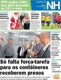 Capa do jornal Jornal NH 22/12/2018
