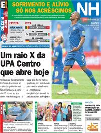 Capa do jornal Jornal NH 23/06/2018