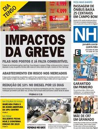 Capa do jornal Jornal NH 24/05/2018