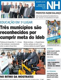 Capa do jornal Jornal NH 24/10/2018