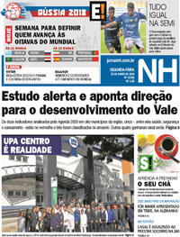 Capa do jornal Jornal NH 25/06/2018