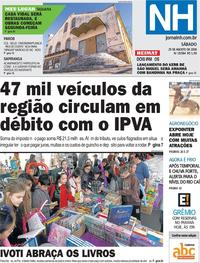 Capa do jornal Jornal NH 25/08/2018