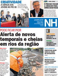 Capa do jornal Jornal NH 25/09/2018