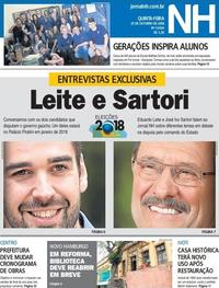 Capa do jornal Jornal NH 25/10/2018