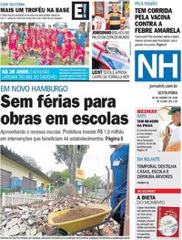 Capa do jornal Jornal NH 26/01/2018