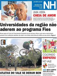 Capa do jornal Jornal NH 26/02/2018