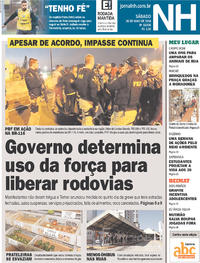 Capa do jornal Jornal NH 26/05/2018